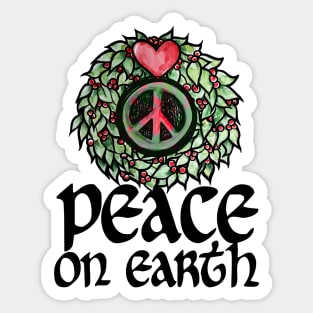 Peace on Earth Love Wreath Sticker